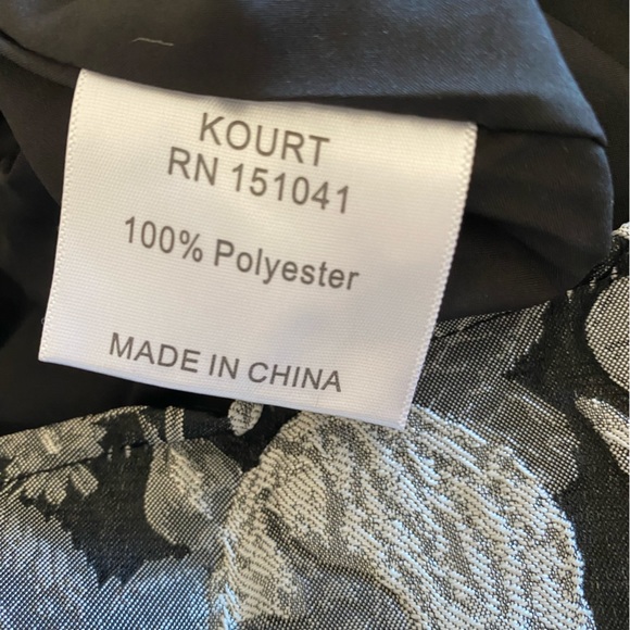 Kourt Tela Matching Skirt and Crop Top Silver Gray Black Floral Design M - Picture 11 of 15